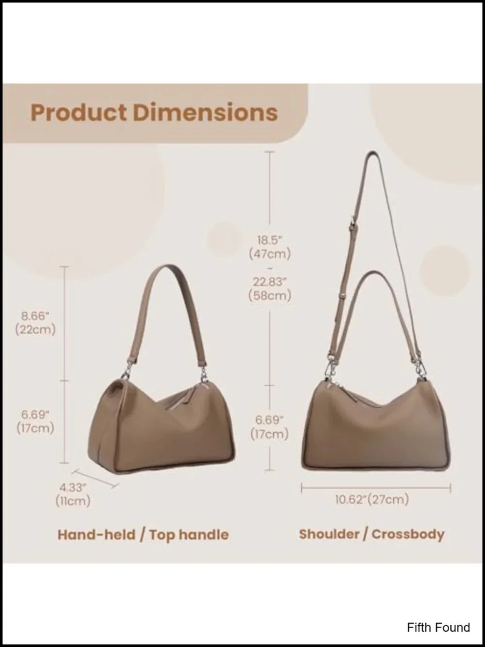 Genuine Leather Women's Hobo Shoulder Bag with Adjustable Strap